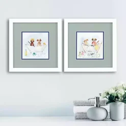 Kirklands Home Bathtub Pups Framed Art Prints, Set of 2