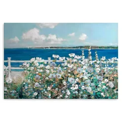 Kirklands Home Bayside Garden Canvas Art Print Blue Outlet