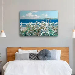 Kirklands Home Bayside Garden Canvas Art Print Blue Outlet