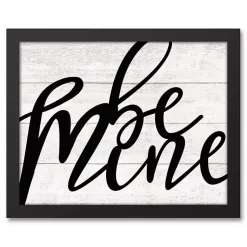 Kirklands Home Be Mine Framed Canvas Wall Plaque Black Sale