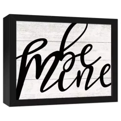 Kirklands Home Be Mine Framed Canvas Wall Plaque Black Sale