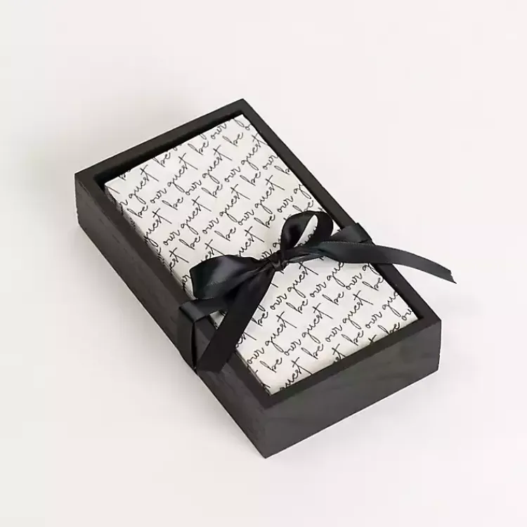 Kirklands Home Be Our Guest Napkin and Napkin Holder Set Clearance