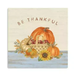 Fall>Kirklands Home Be Thankful Pumpkins Canvas Art Print, 20x20 in.