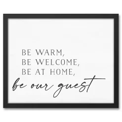Kirklands Home Be Warm Be Welcome Framed Canvas Art Print Hot