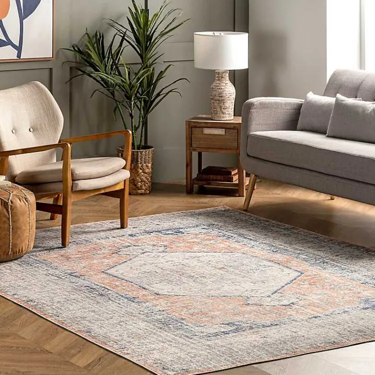 Kirklands Home Bea Distressed Vintage Washable Area Rug, 5x8 Outlet