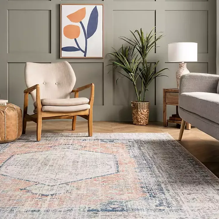 Kirklands Home Bea Distressed Vintage Washable Area Rug, 5x8 Outlet
