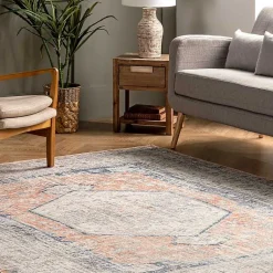 Kirklands Home Bea Distressed Vintage Washable Area Rug, 5x8 Outlet