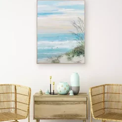 Kirklands Home Beach at Dusk Framed Art Print by Sally Swatland Blue Hot