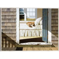 Kirklands Home Beach House Dog Framed Canvas Art Print Outlet