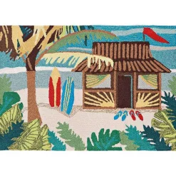 Kirklands Home Beach Shack Scatter Rug Multi New
