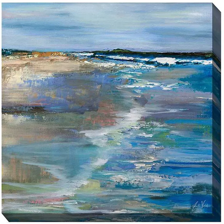 Kirklands Home Beach Walk Outdoor Canvas Art Print Blue Discount