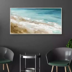 Kirklands Home Beach Waves Framed Canvas Art Print Blue