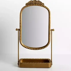 Kirklands Home Beaded Bordeaux Tray Base Tabletop Mirror Clearance