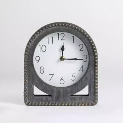 Kirklands Home Beaded Charcoal Tabletop Clock Sale