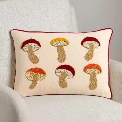 Pillows>Kirklands Home Beaded Mushrooms Lumbar Pillow