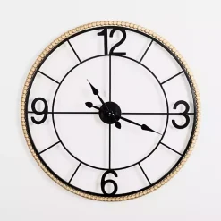 Kirklands Home Beaded Wood and Metal Open Wall Clock Clearance
