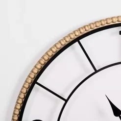 Kirklands Home Beaded Wood and Metal Open Wall Clock Clearance