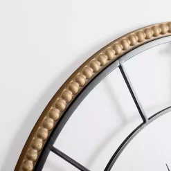 Kirklands Home Beaded Wood and Metal Open Wall Clock Clearance