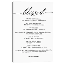 Kirklands Home Beatitudes Matthew 5:3-10 Canvas Art Print Outlet
