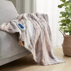 Blankets & Throws>Kirklands Home Beautyrest Blush Faux Fur Oversized Heated Throw Pink