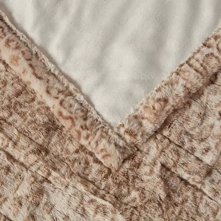 Blankets & Throws>Kirklands Home Beautyrest Leopard Faux Fur Oversized Heated Throw Brown