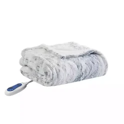 Blankets & Throws>Kirklands Home Beautyrest Silver Faux Fur Oversized Heated Throw