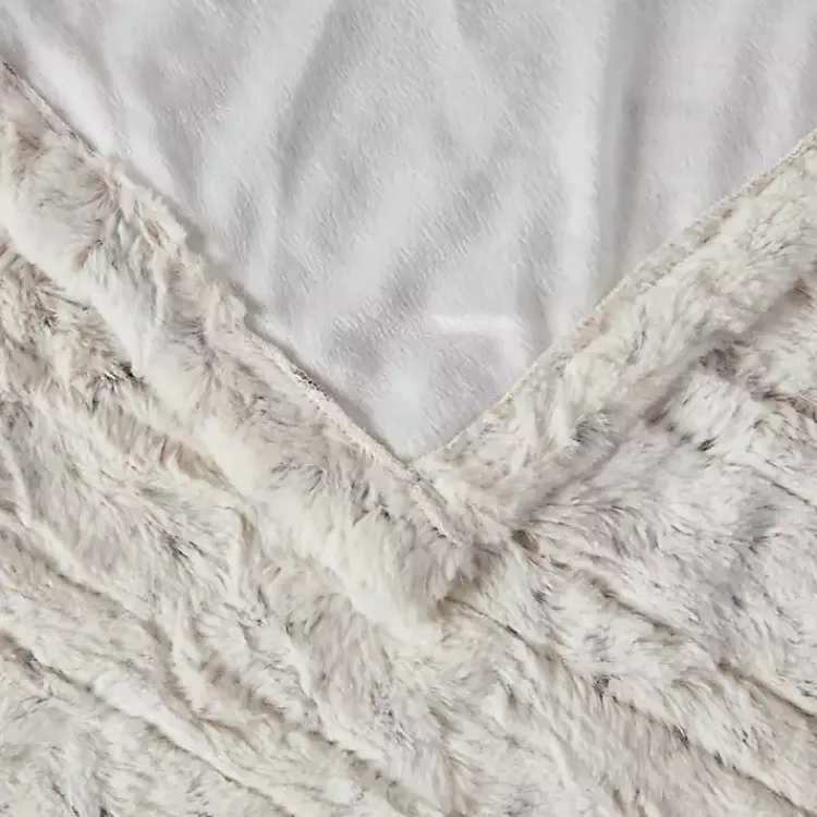 Blankets & Throws>Kirklands Home Beautyrest Snow Faux Fur Oversized Heated Throw Ivory