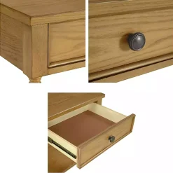 Kirklands Home Beckett Camel Oak Wood Nightsd Tan Clearance