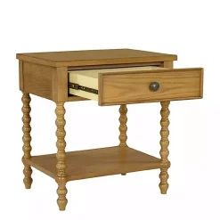 Kirklands Home Beckett Camel Oak Wood Nightsd Tan Clearance