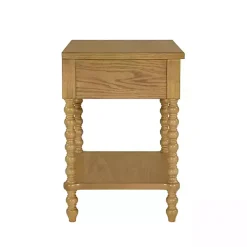 Kirklands Home Beckett Camel Oak Wood Nightsd Tan Clearance