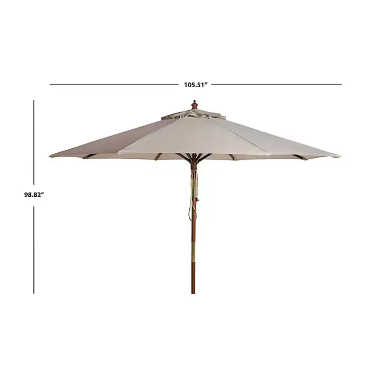 Kirklands Home Beige 9 ft. Eucalyptus Outdoor Umbrella Tan Hot