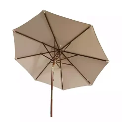 Kirklands Home Beige 9 ft. Eucalyptus Outdoor Umbrella Tan Hot