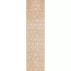 Kirklands Home Beige & Ivory Quatrefoil Indoor/Outdoor Runner Clearance