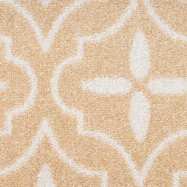 Kirklands Home Beige & Ivory Quatrefoil Indoor/Outdoor Runner Clearance