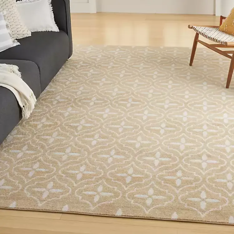 Kirklands Home Beige & Ivory Quatrefoil Indoor/Outdoor Rug, 5x7 Best