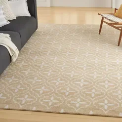 Kirklands Home Beige & Ivory Quatrefoil Indoor/Outdoor Rug, 8x10 Discount