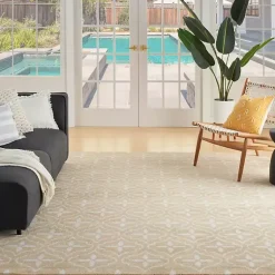 Kirklands Home Beige & Ivory Quatrefoil Indoor/Outdoor Rug, 8x10 Discount