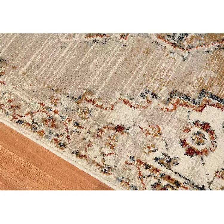 Kirklands Home Beige and Gold Medallion Area Rug, 7x9