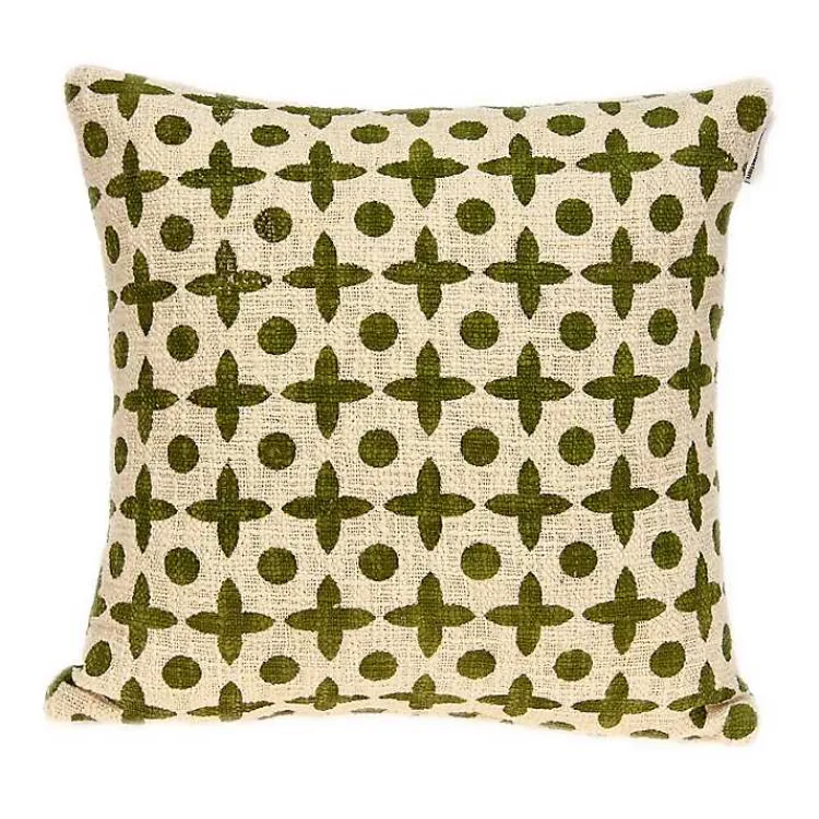 Pillows>Kirklands Home Beige and Green Patterned Pillow