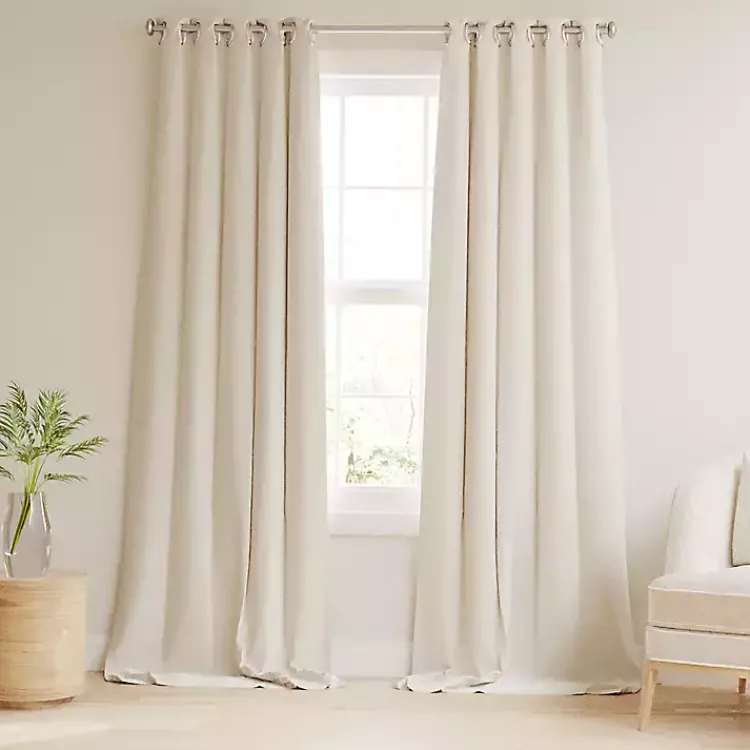Kirklands Home Beige Blackout Curtains, 84 in. Tan New