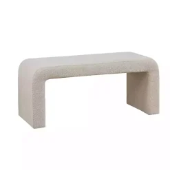 Kirklands Home Beige Boucle Waterfall Bench Brown Online