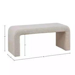 Kirklands Home Beige Boucle Waterfall Bench Brown Online