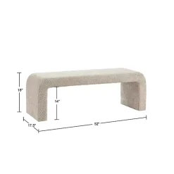 Kirklands Home Beige Boucle Waterfall Bench, 52 in. Brown Discount