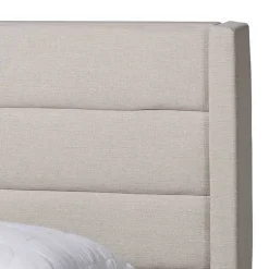 Kirklands Home Beige Braylon Upholstered 3-Drawer Queen Bed Tan Best