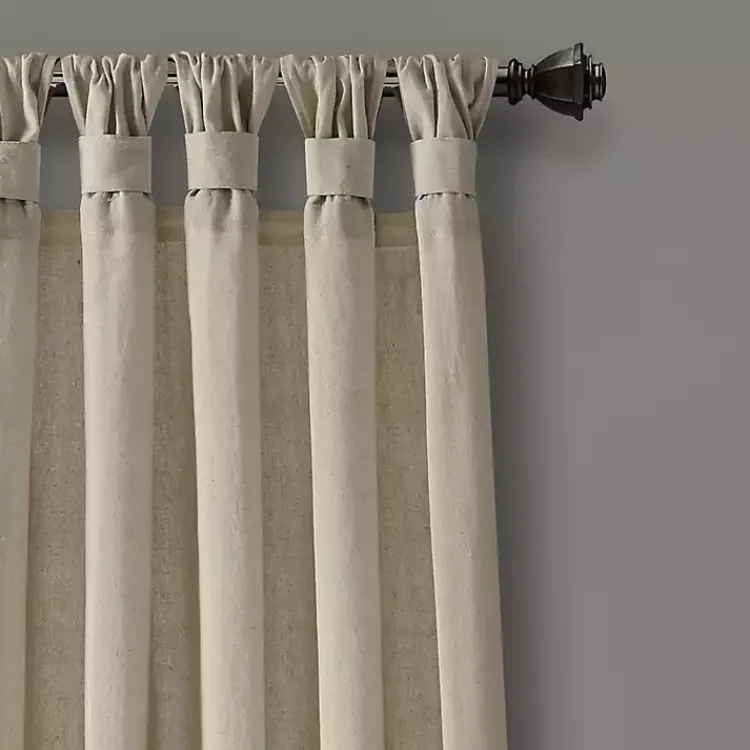 Kirklands Home Beige Burlap Knotted Curtain Panel Set, 108 in. Tan Discount