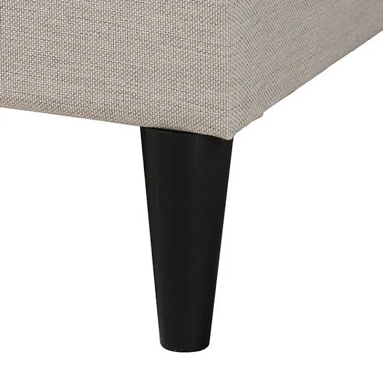 Kirklands Home Beige Button Tufted Headboard Full Platform Bed Tan Outlet