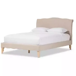 Kirklands Home Beige Classic French Queen Platform Bed Tan Best