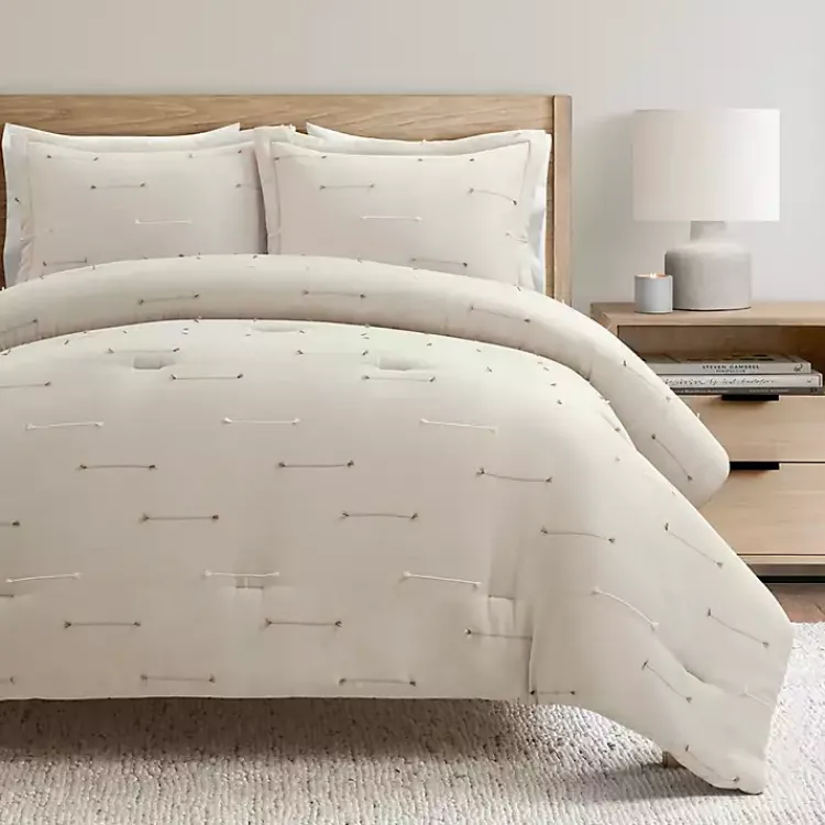 Kirklands Home Beige Clip Jacquard 3-pc. King Comforter Set Tan New