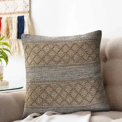 Pillows>Kirklands Home Beige Criss Cross Accent Pillow Brown