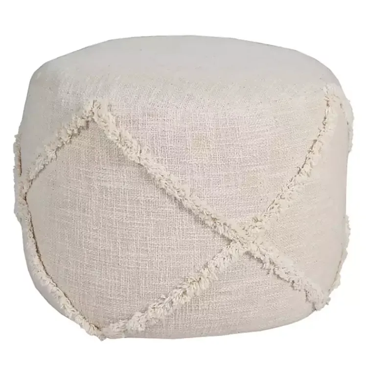 Poufs & Floor Cushions>Kirklands Home Beige Diamond Tufted Pouf Tan